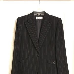 Tahari Black with White pin Stripe Pant Suit